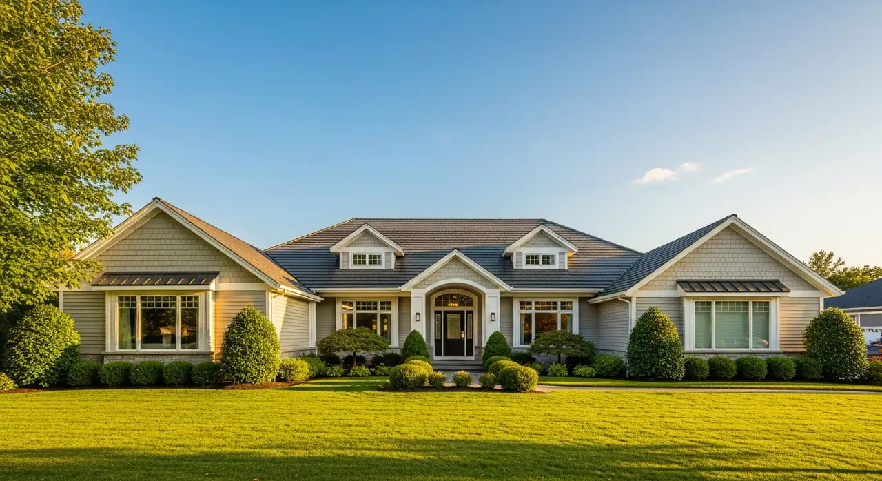 A well-maintained Texas family home at golden hour